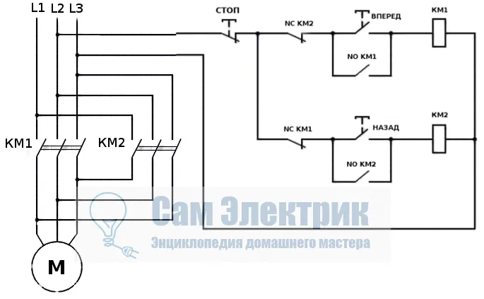 Схема с концевыми выключателями