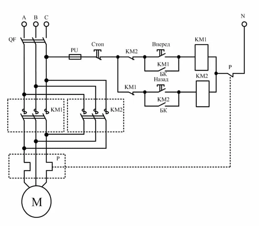 Реверсивный двигатель с магнитным пускателем. Реверсивная схема подключения магнитного пускателя на 380. Монтажная схема подключения реверсивного магнитного пускателя 380в. Реверсивная схема подключения электродвигателя. Схема подключения магнитного пускателя на 220 с реверсом.